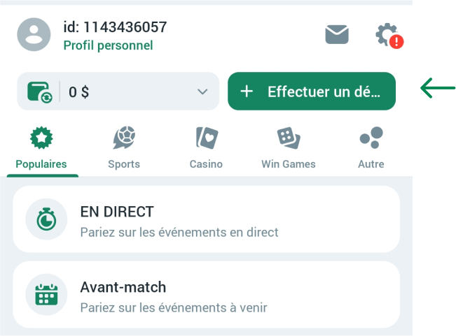 Dépôt sur Betwinner Apk Sénégal